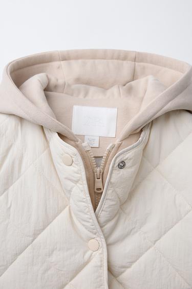 HOODED PUFFER JACKET - Ecru by Zara - Image 2