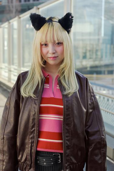 フェイクレザー ボンバージャケットブラウンZaraのフェイクレザー ボンバージャケット - ブラウン 