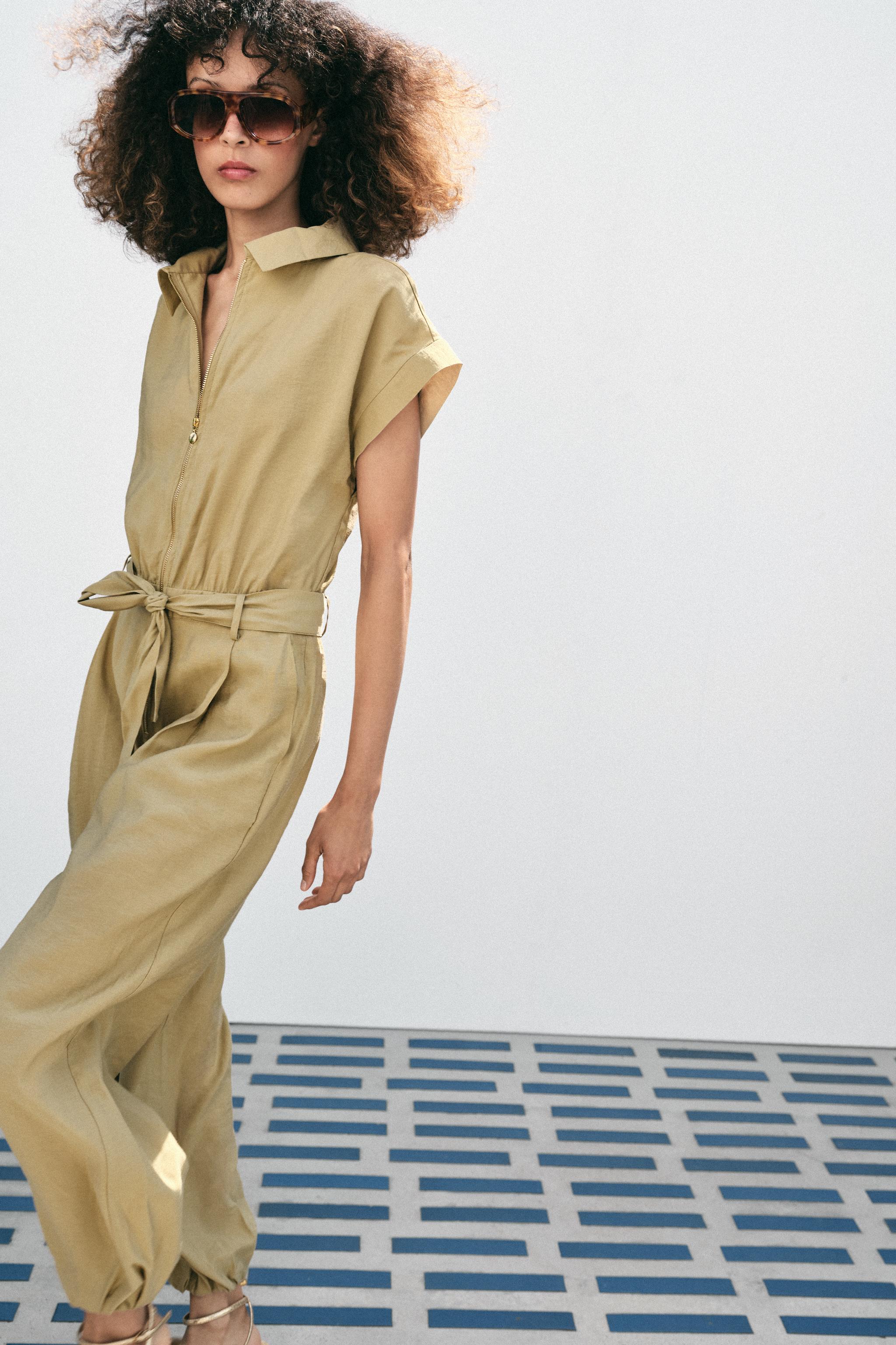 Zara Belted Zip-Front Jumpsuit — фото 3
