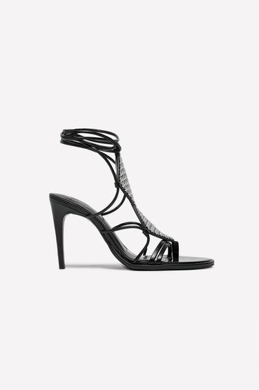 SANDALIA TIRAS PIEL TACHAS LUDOVIC DE SAINT SERNIN x ZARA - Negro de Zara