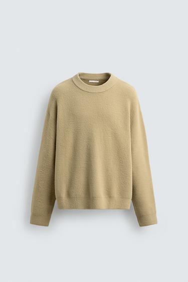 RELAXED FIT TEXTURED JUMPER - Light green by Zara