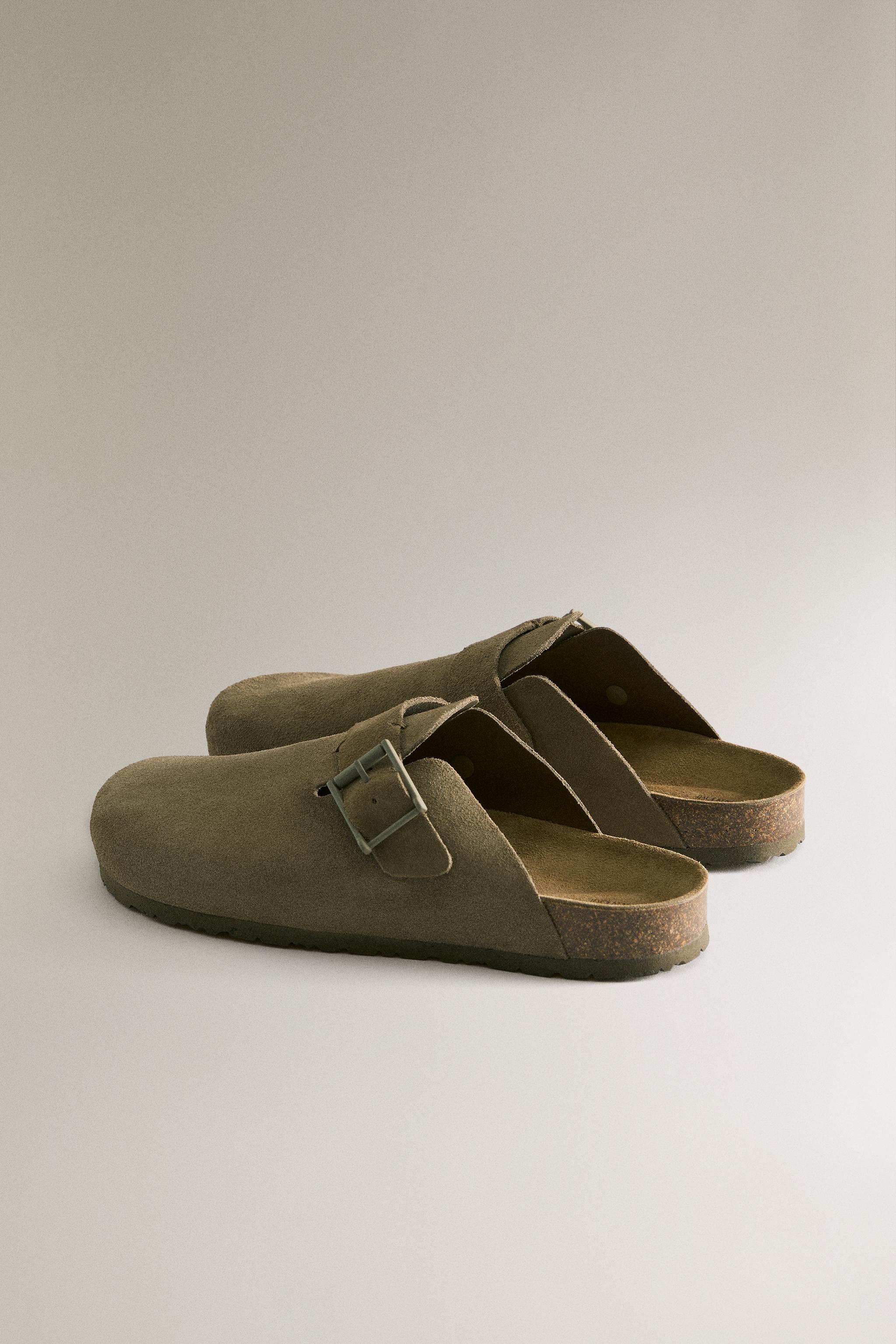 SABOT CUIR BOUCLE DÉTAIL SURPIQÛRE
