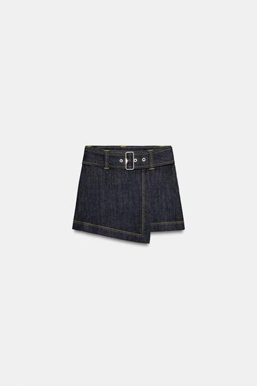 Z1975 WRAP SKORT WITH BELT - Blue by Zara - Image 5