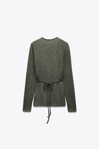 SOFT WRAP JACKET - Dark green by Zara - Image 5