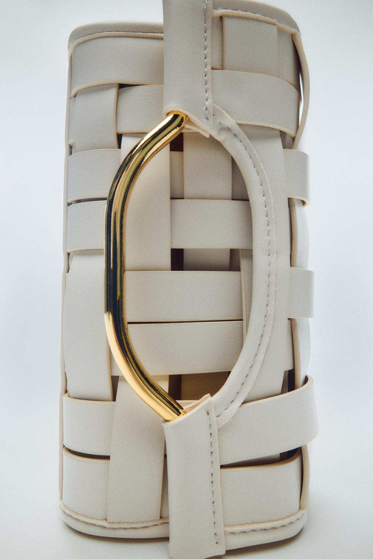 WOVEN-EFFECT BAG — Ecru