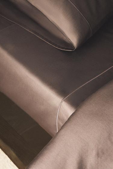 DRAP PLAT SATIN FESTON (300 FILS) - Marron de Zara - Image 4