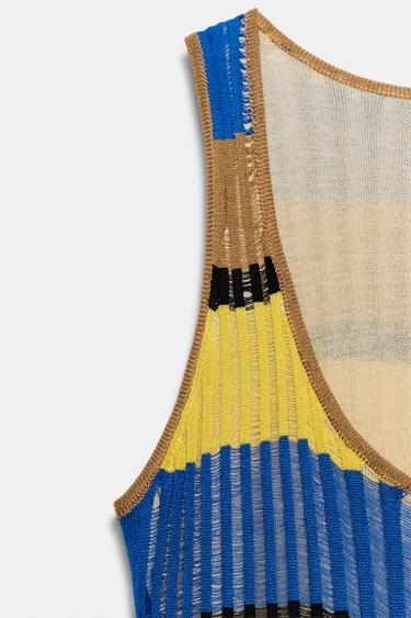 LONG STRIPED KNIT DRESS - Multicoloured by Zara - Image 7