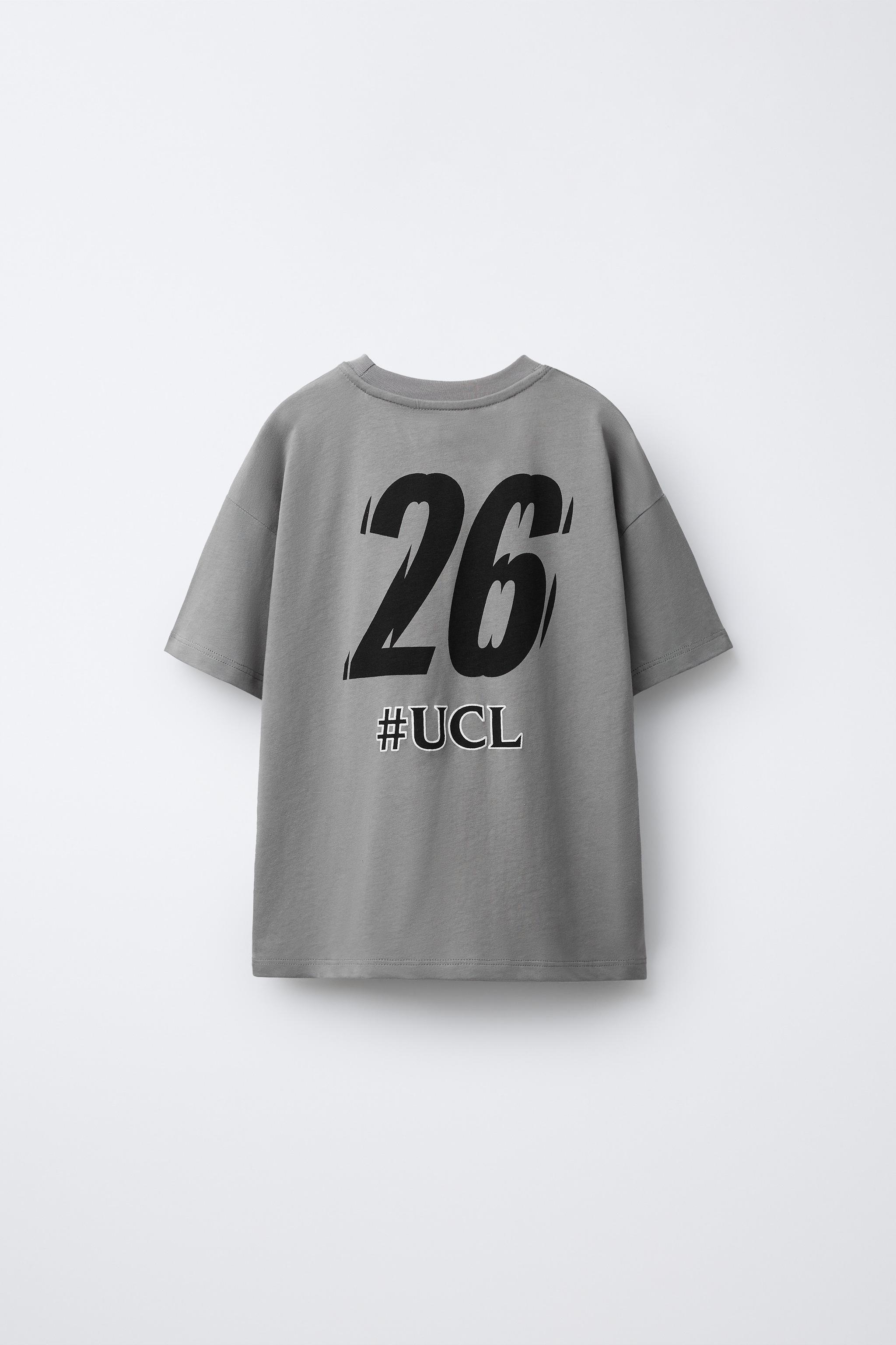 UEFA CHAMPIONS LEAGUE ® PRINTED T-SHIRT - Gray | ZARA United States