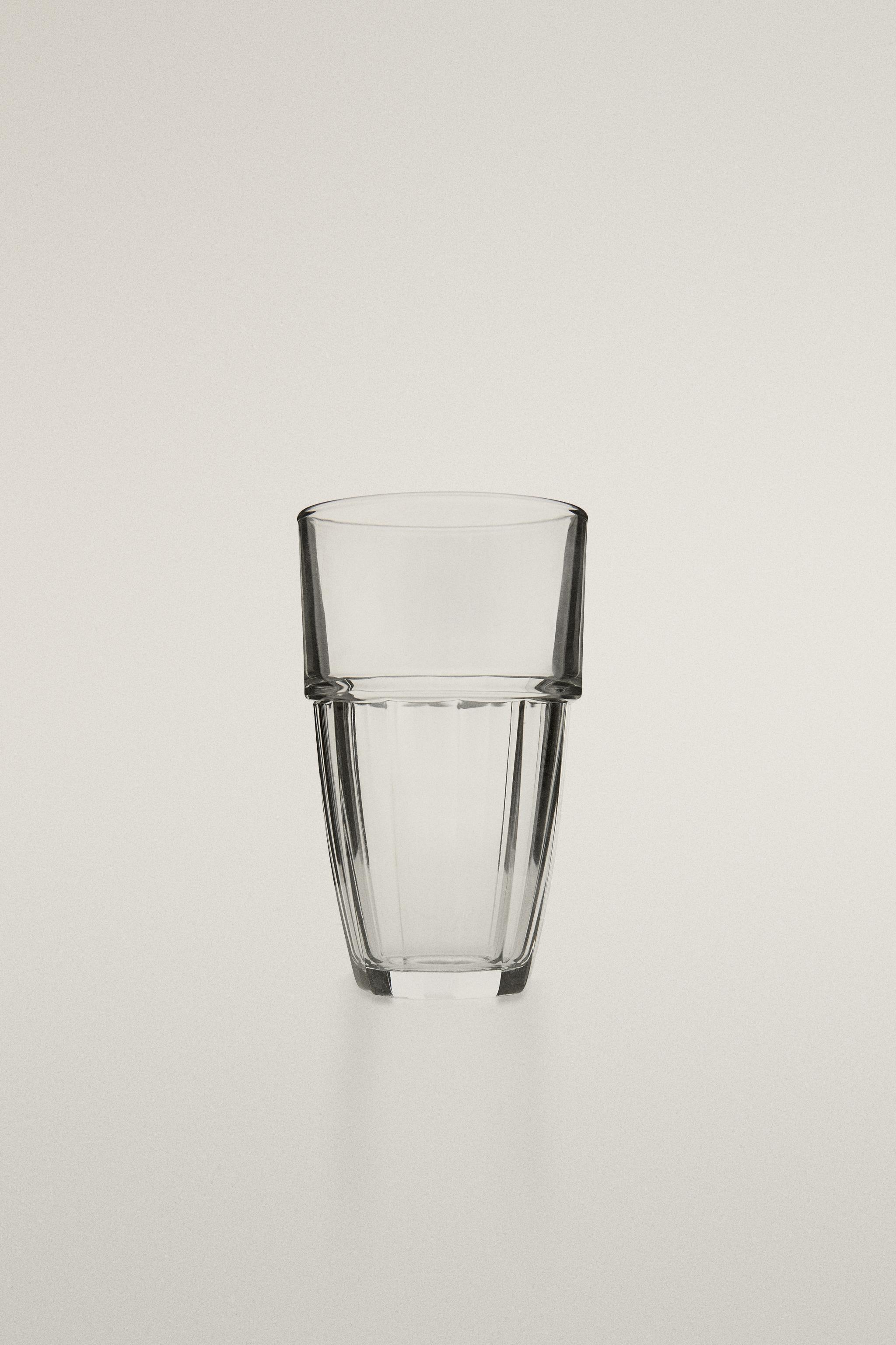 FACETED GLASS TUMBLER — Transparent