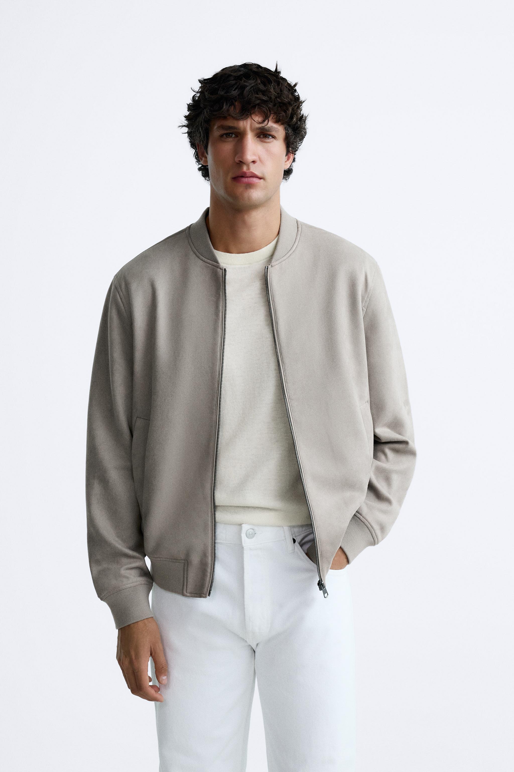 FAUX SUEDE BOMBER JACKET Gray ZARA United States