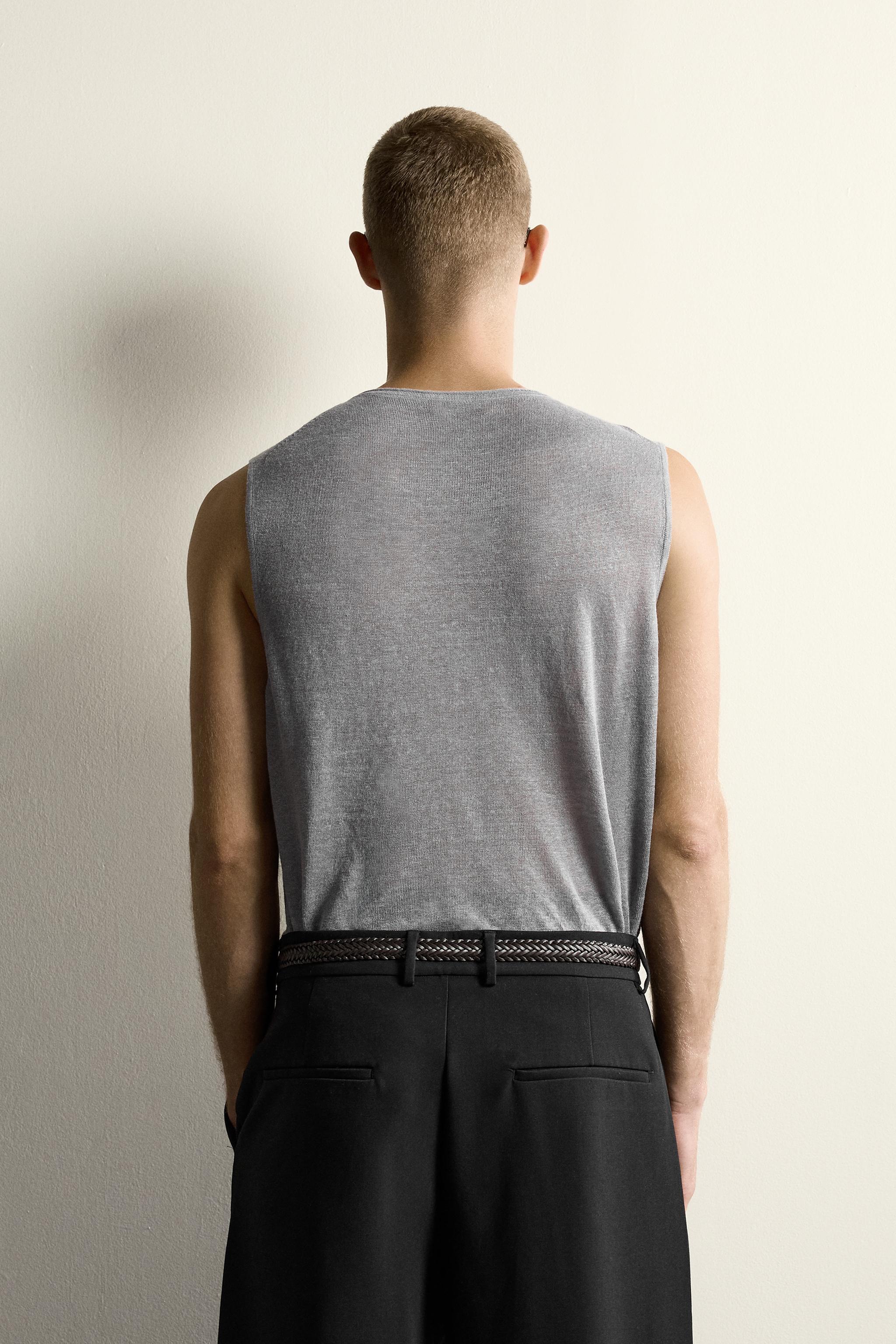 DÉBARDEUR EN MAILLE 100% LIN
