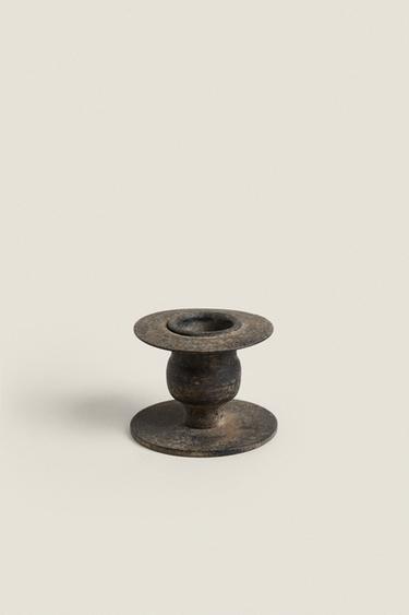 SMALL IRON CANDLEHOLDER - Black by Zara - Image 1