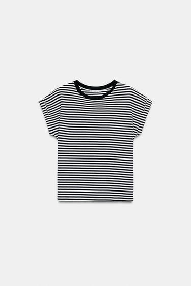 CAMISETA MANGA VUELTA - Blanco / Negro de Zara - Imagen 0