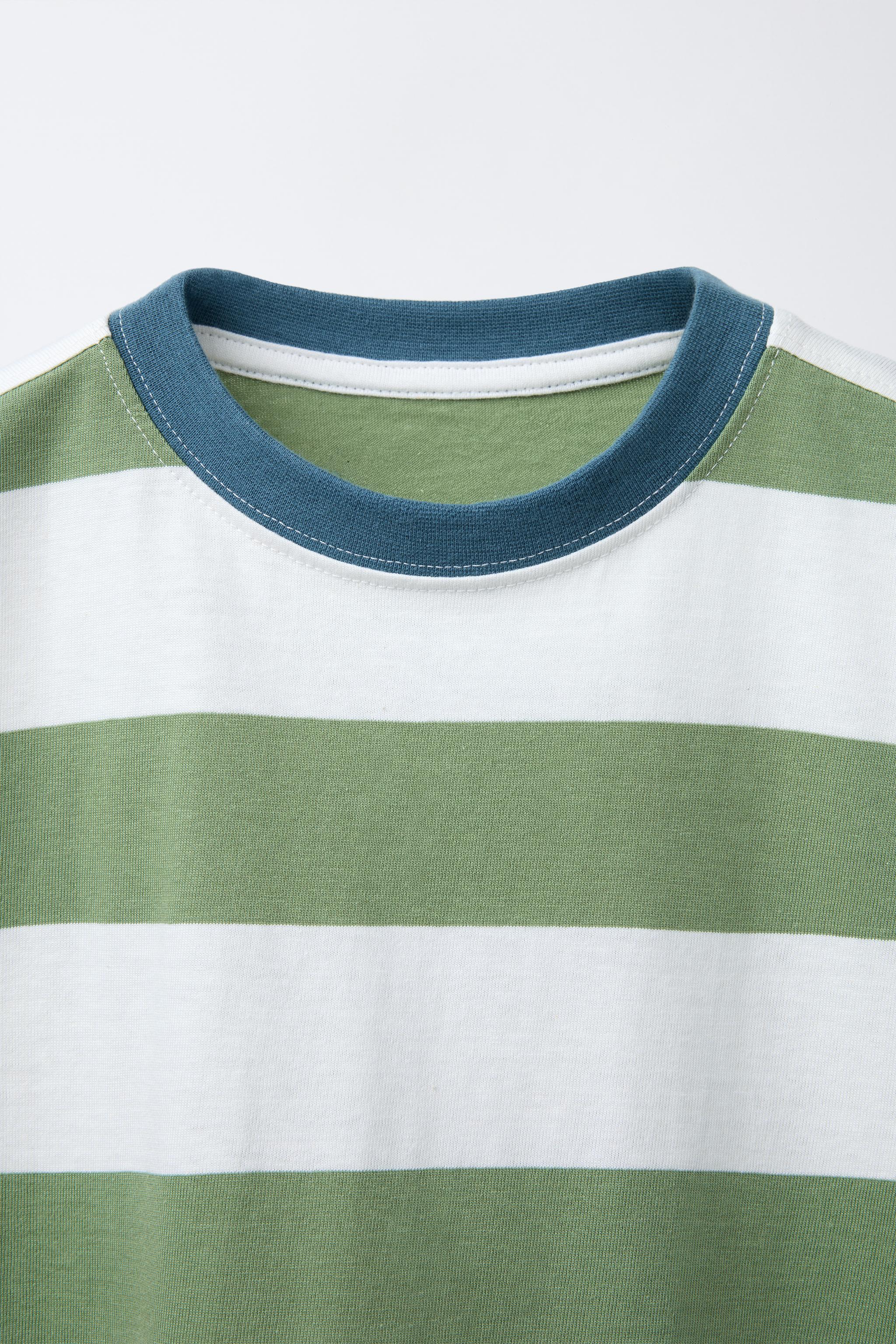 【新品】カスリラ　緑 チェック柄 シャツ 太いストライプ柄Tシャツ - グリーン | ZARA Japan / 日本