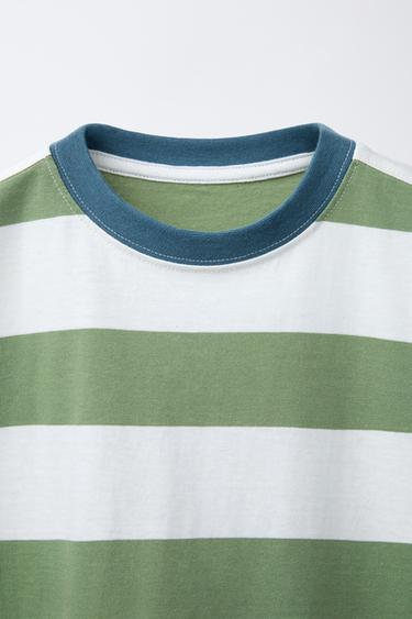 WIDE STRIPE T-SHIRT - Green by Zara - Image 2
