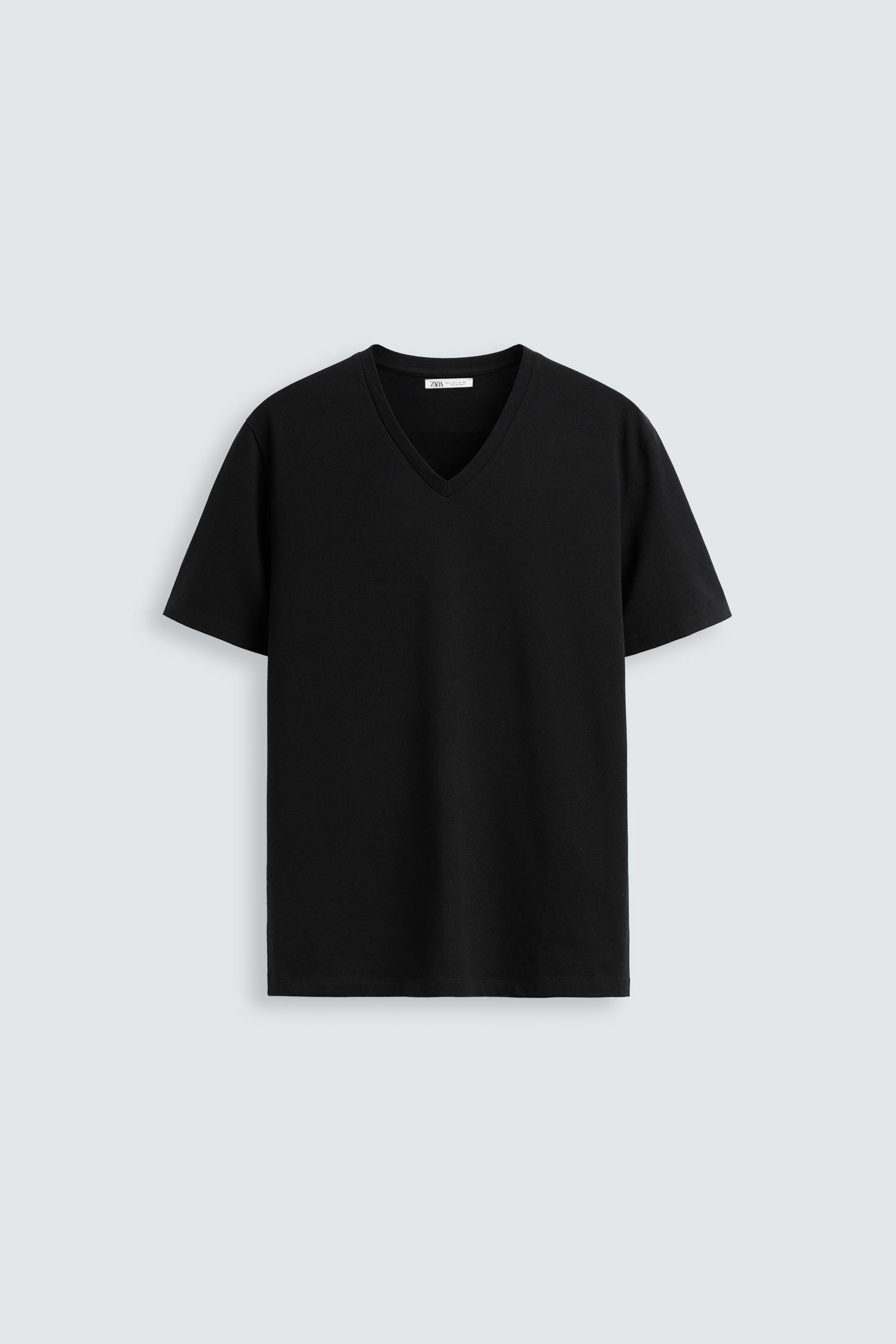 BASIC V-NECK T-SHIRT — Black