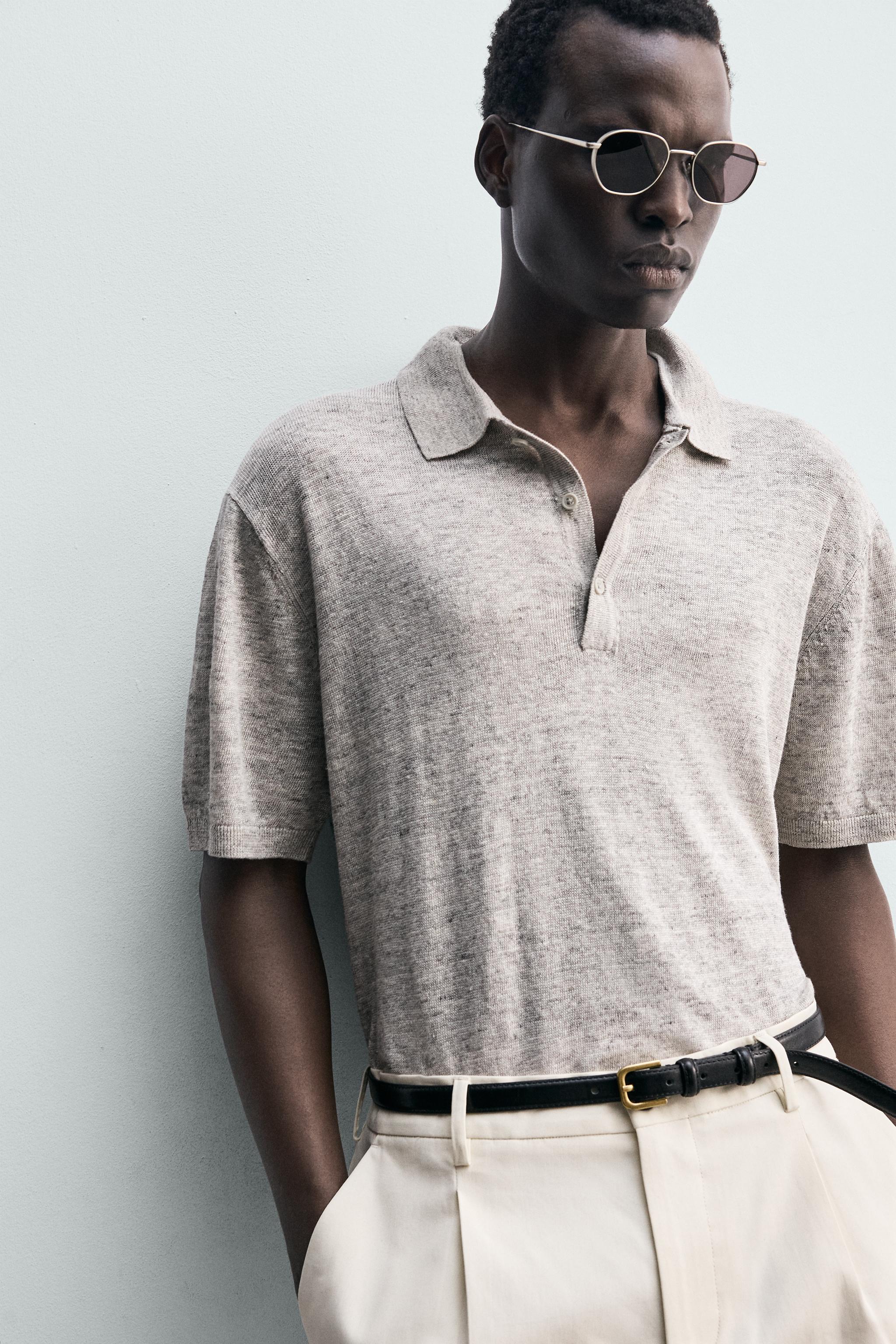 100% LINEN KNIT POLO SHIRT