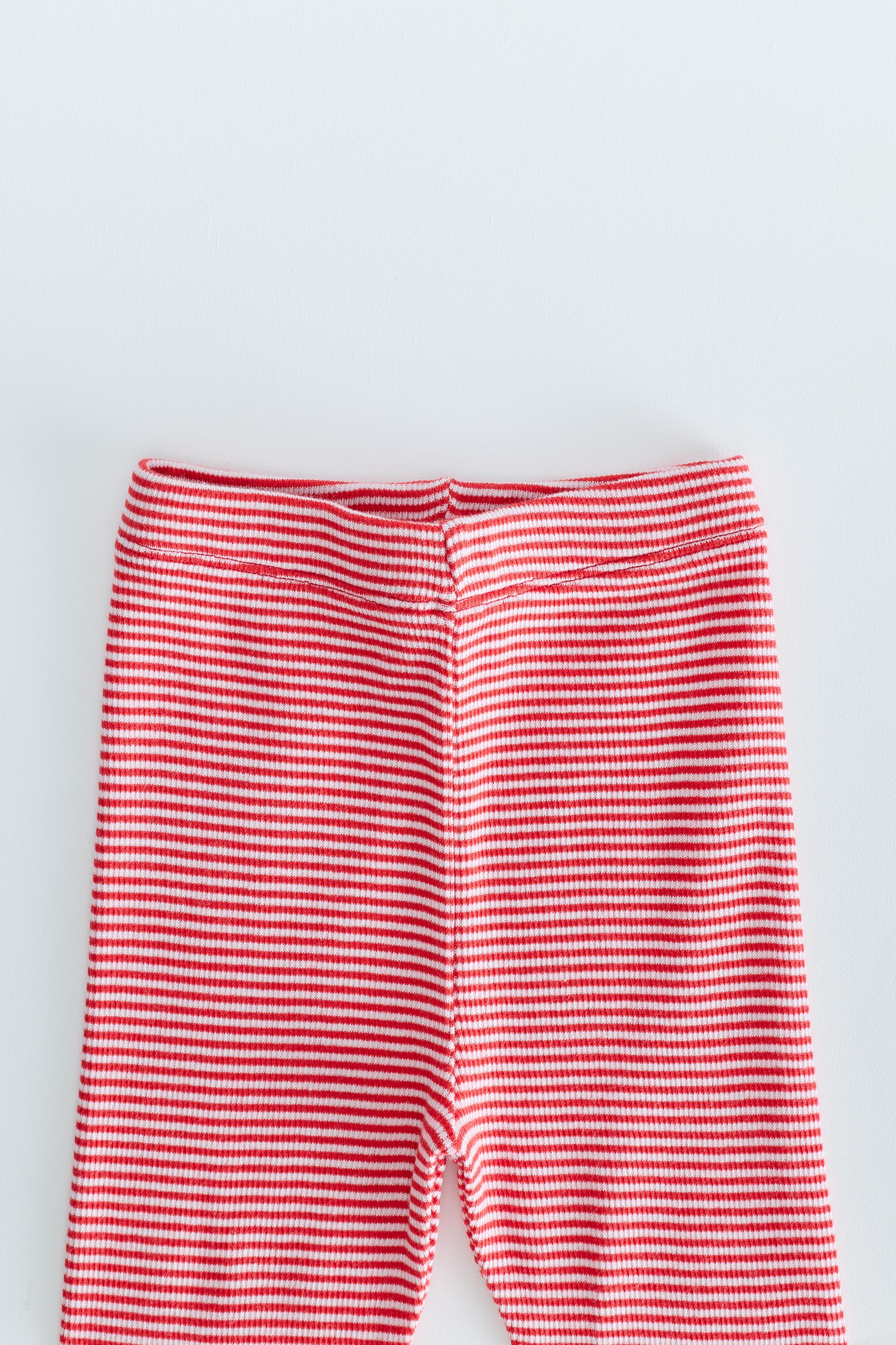 ZARA TIMELESS - STRIPED PRINT LEGGINGS — Red