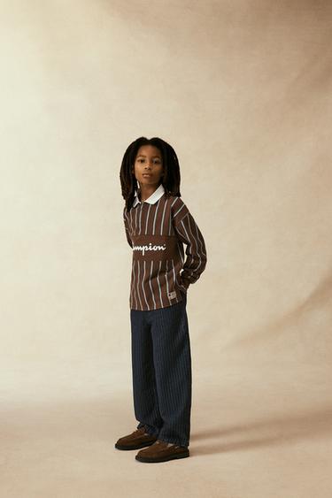 CHAMPION ® X ZARA STRIPED SKATER JEANS - Blue by Zara