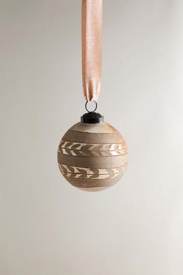 Zara VINTAGE CHRISTMAS LEAF BALL TREE ORNAMENT - Silver - Image 0