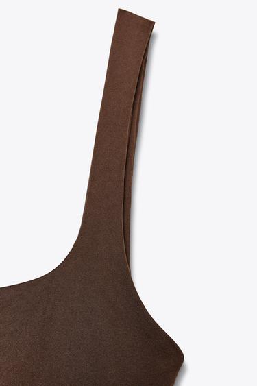 POLYAMIDE STRAPPY BODYSUIT - Chocolate by Zara - Image 6