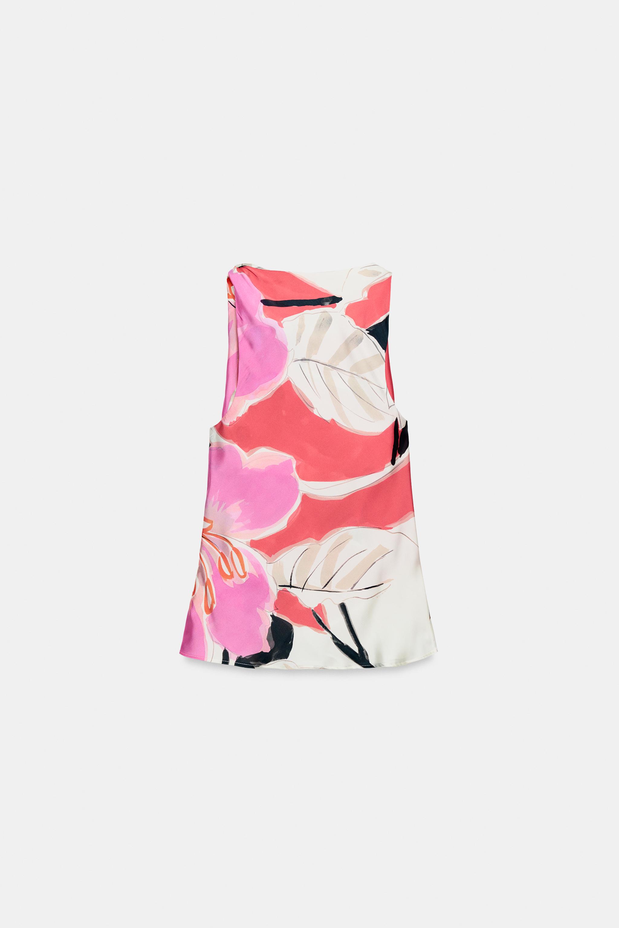 PRINTED SATIN EFFECT TOP