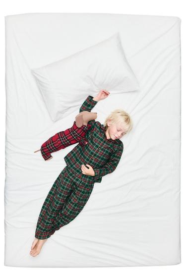 3-6 AÑOS/ PIJAMA FRANELA CUADROS  - Verde de Zara