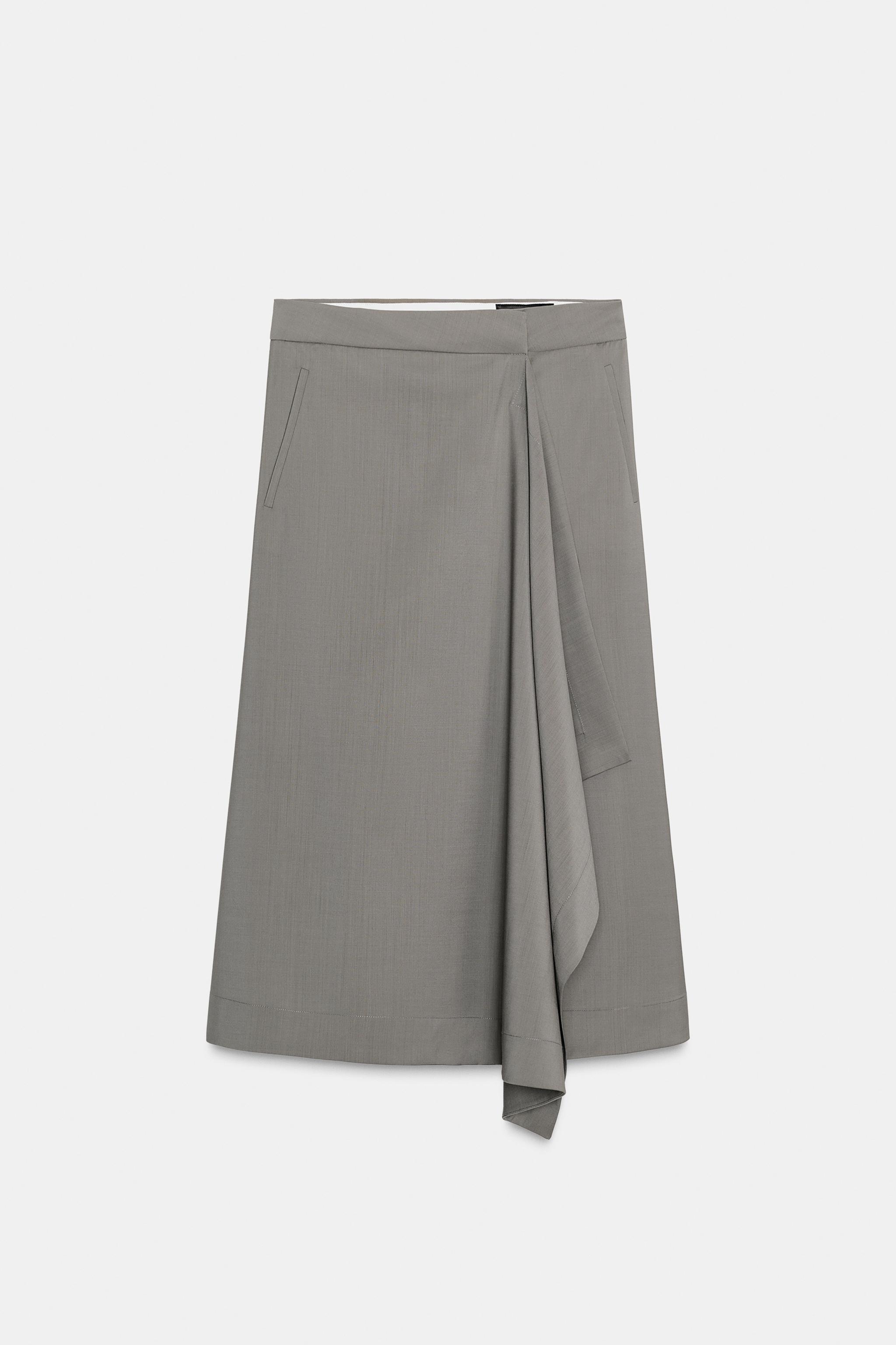 ASYMMETRIC WOOL SKIRT W COLLECTION