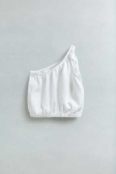 ASYMMETRIC NECK TOP - White by Zara