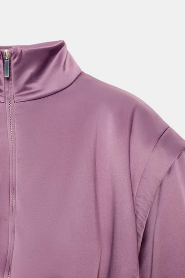 VESTE REMBOURRÉE ÉPAULES MARQUÉES - Lilas de Zara - Image 9