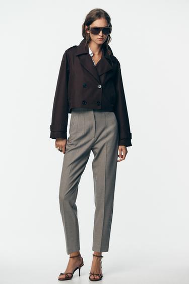 HIGH-WAIST TROUSERS - camel by Zara