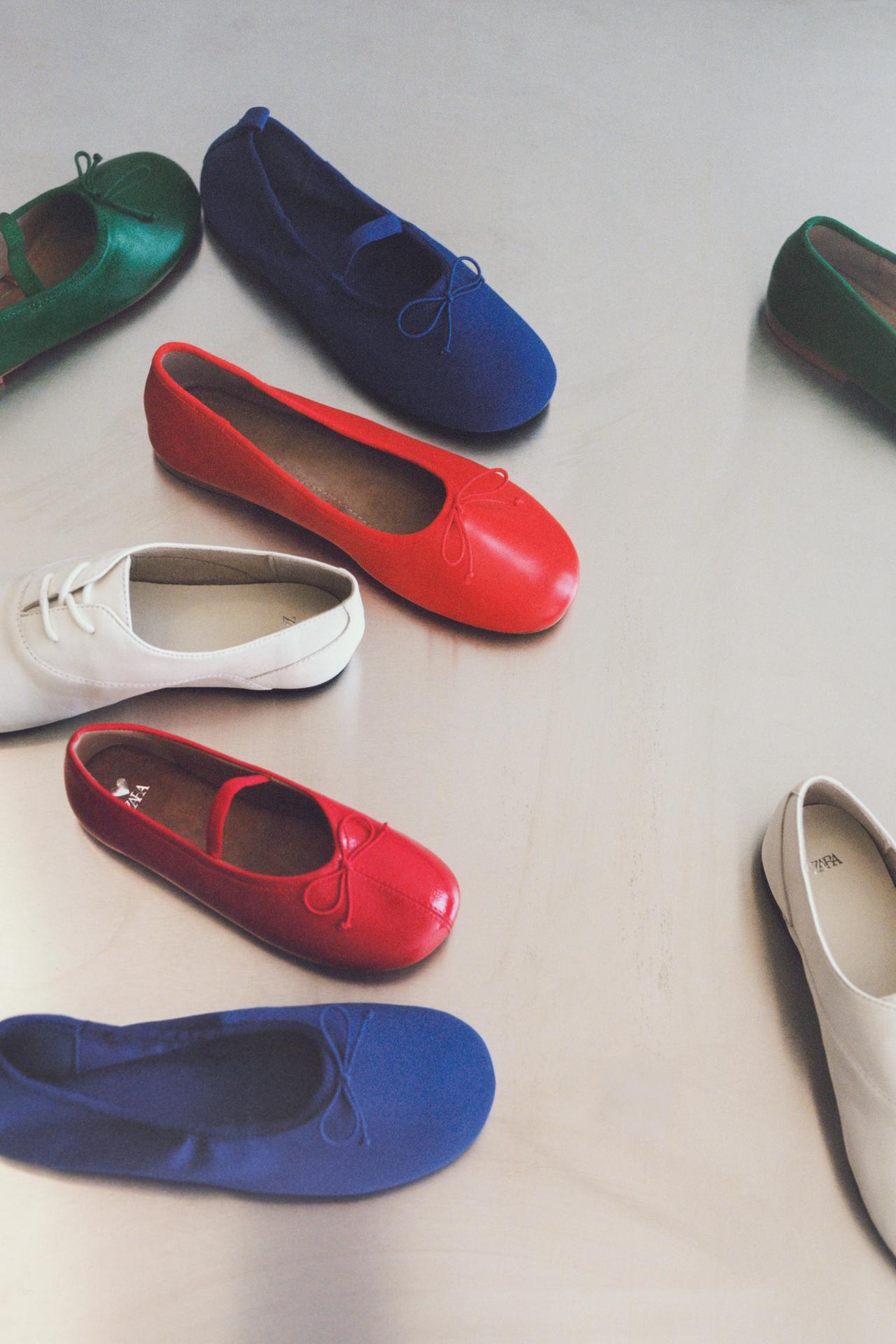 BOW BALLET FLATS — Blue
