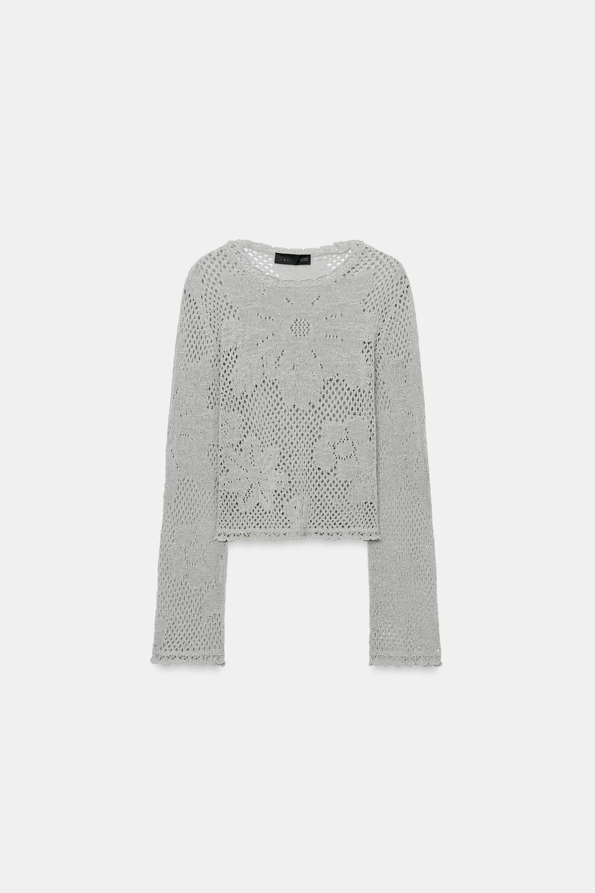 Женские свитеры Zara POINTELLE KNIT JUMPER — фото 6
