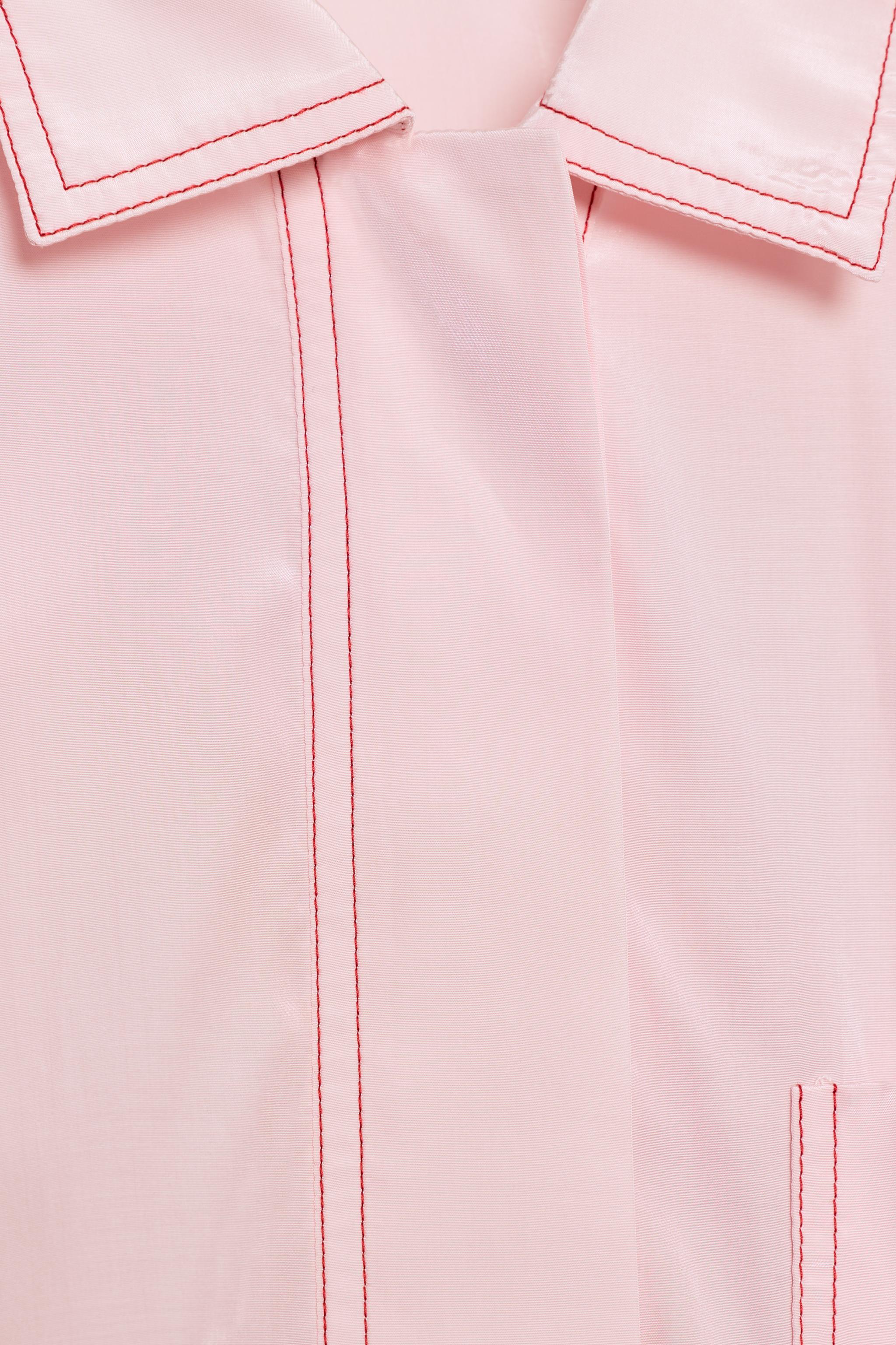 CONTRAST TOPSTITCH SHIRT - Pink | ZARA United States