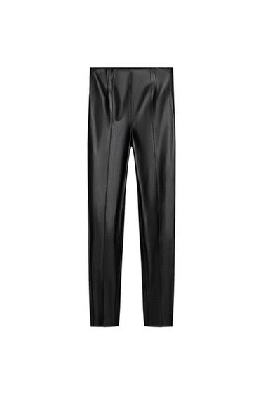 FAUX LEATHER HIGH-WAISTED LEGGINGS