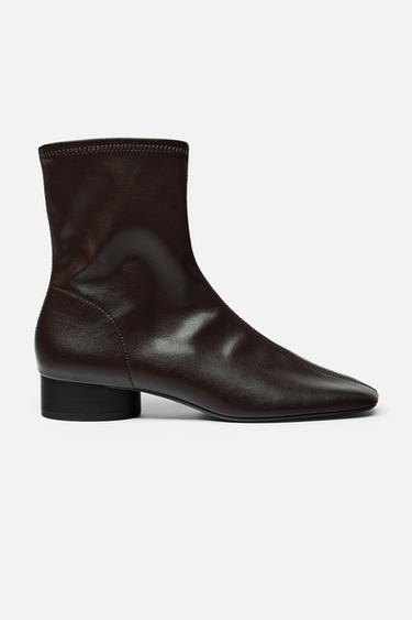 Botas De Tacon Zara Rhinestone Mujer Plateadas En Botas De Tacón