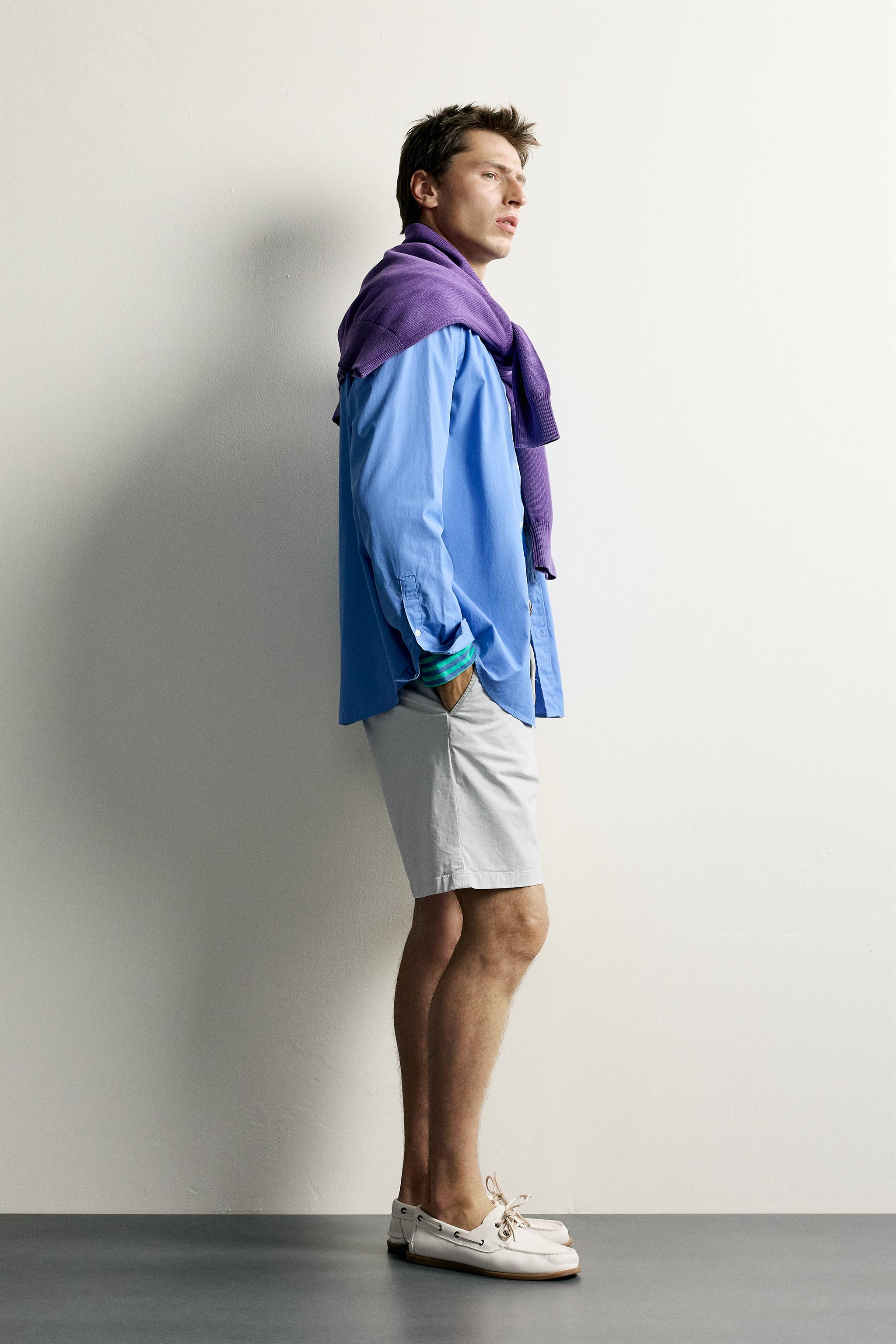 Zara REGULAR FIT CHINO BERMUDA görsel 4