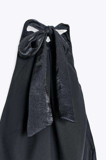ROBE MIDI HALTER - Noir de Zara - Image 5