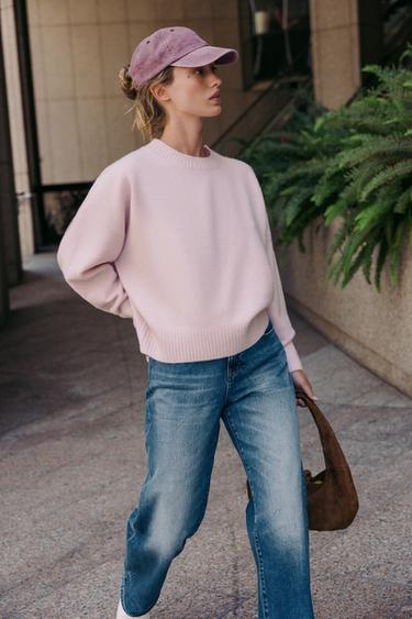 SOFT PLAIN KNIT SWEATER - Light pink by Zara