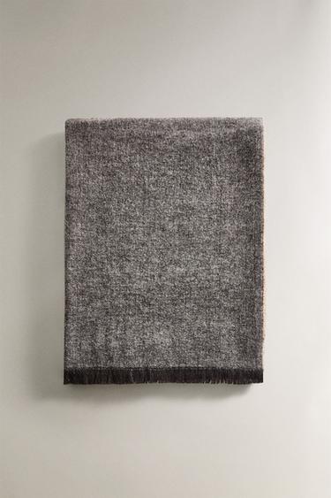 FRINGED THROW - Grey by Zara