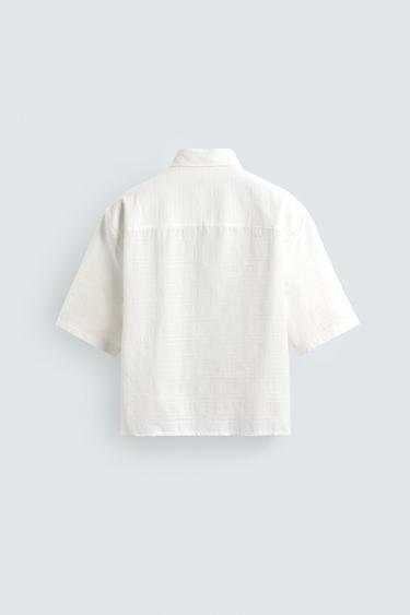 CHEMISE RELAXED FIT TEXTURÉE - Blanc de Zara - Image 7