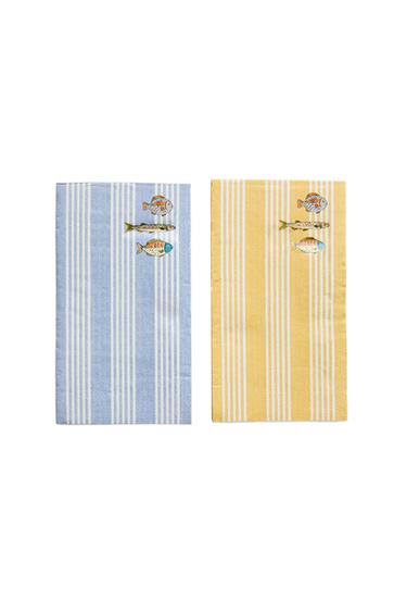 PACK OF FISH PRINT PAPER NAPKINS (PACK OF 30) - Yellow by Zara