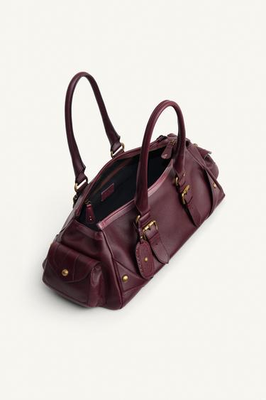 EXTENDED LEATHER BAG LIMITED EDITION - Burgundy Red by Zara - Image 6