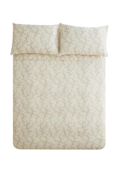 Zara FLORAL SATEEN DUVET COVER - Ecru