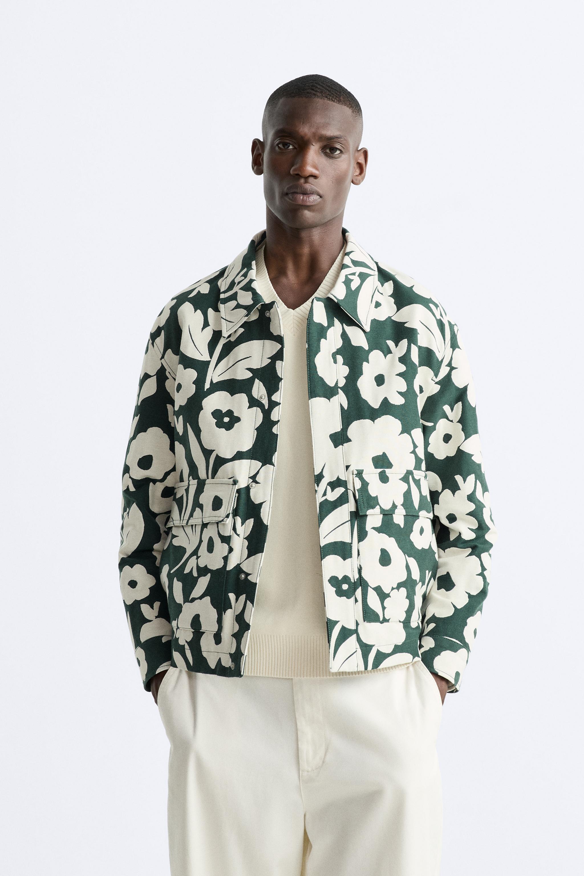 Zara cheap floral bomber