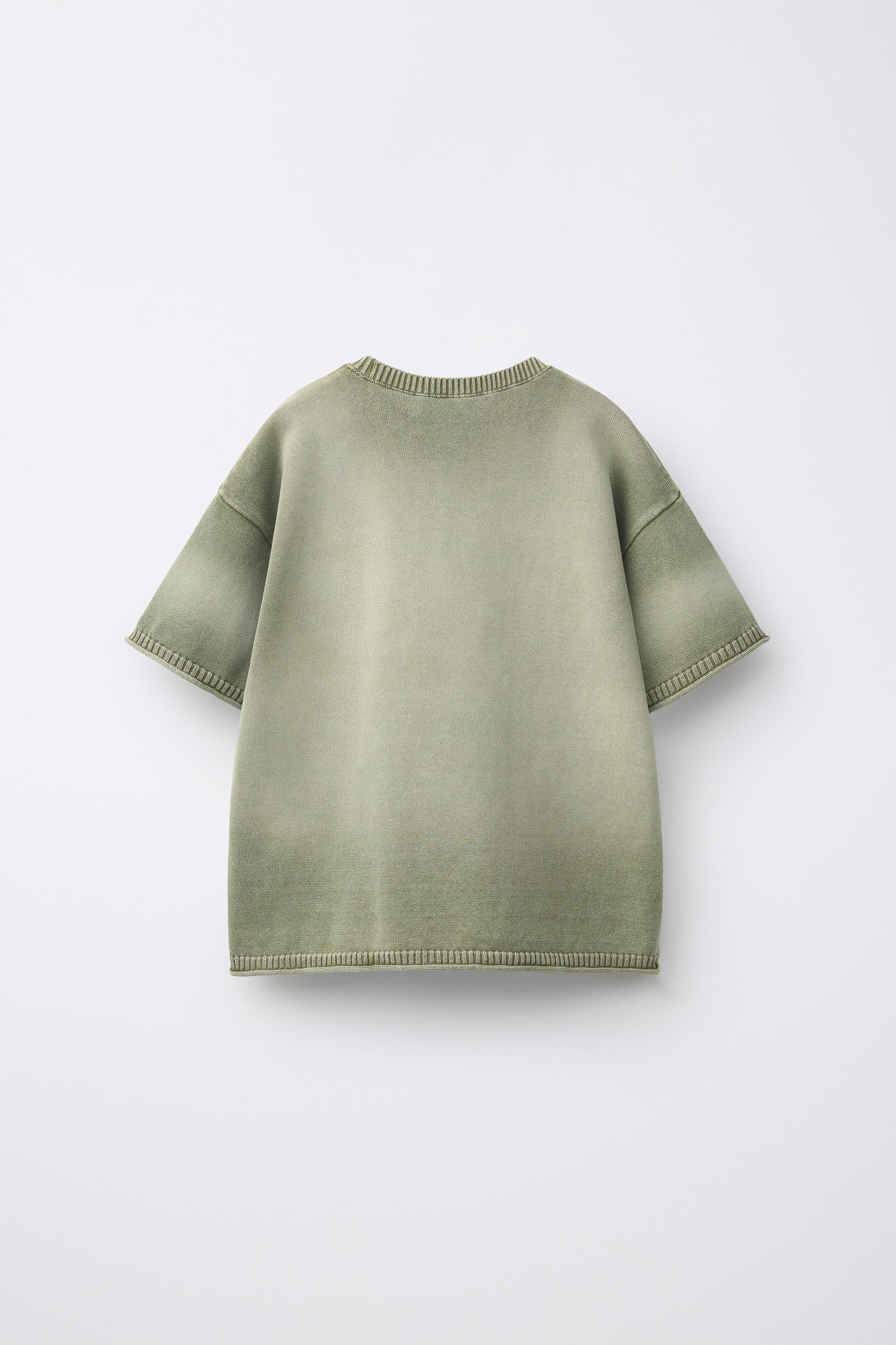 WASHED EFFECT T-SHIRT — Greenish (alternate view)
