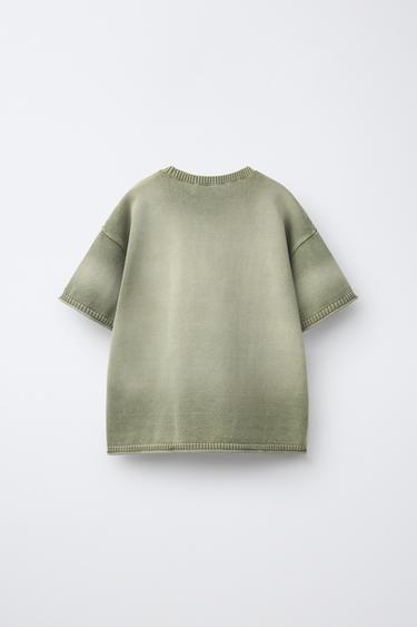 WASHED EFFECT T-SHIRT — Greenish 2