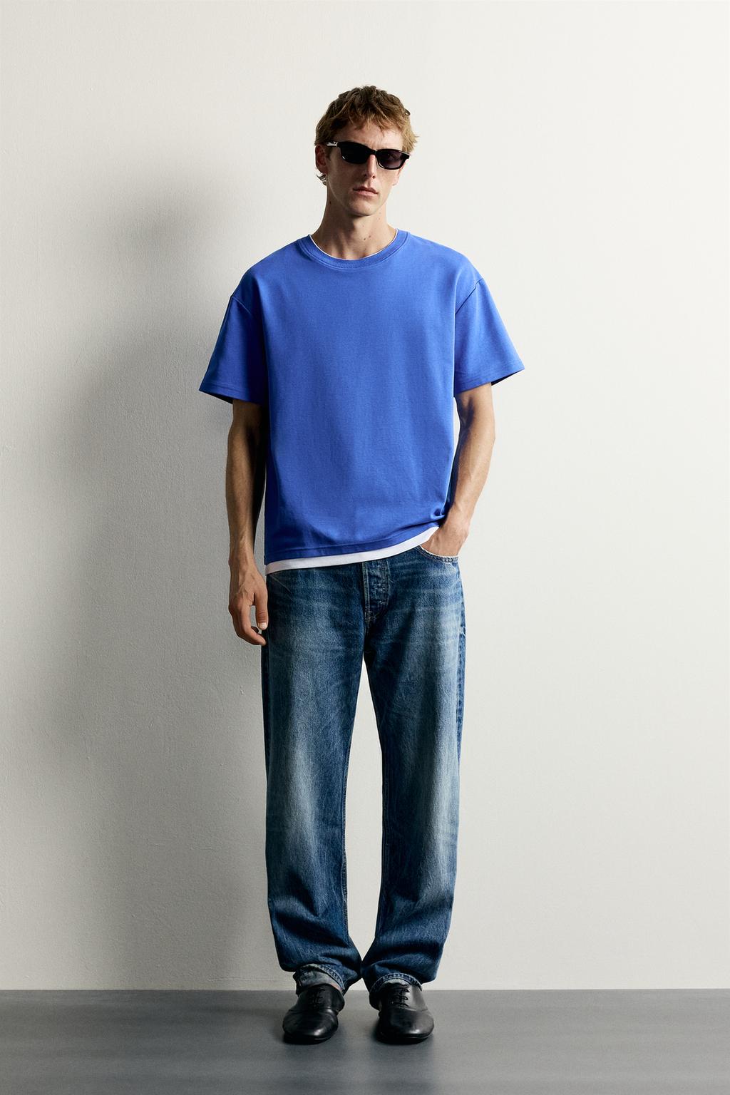 Zara Relaxed fit kontrastlı köynək