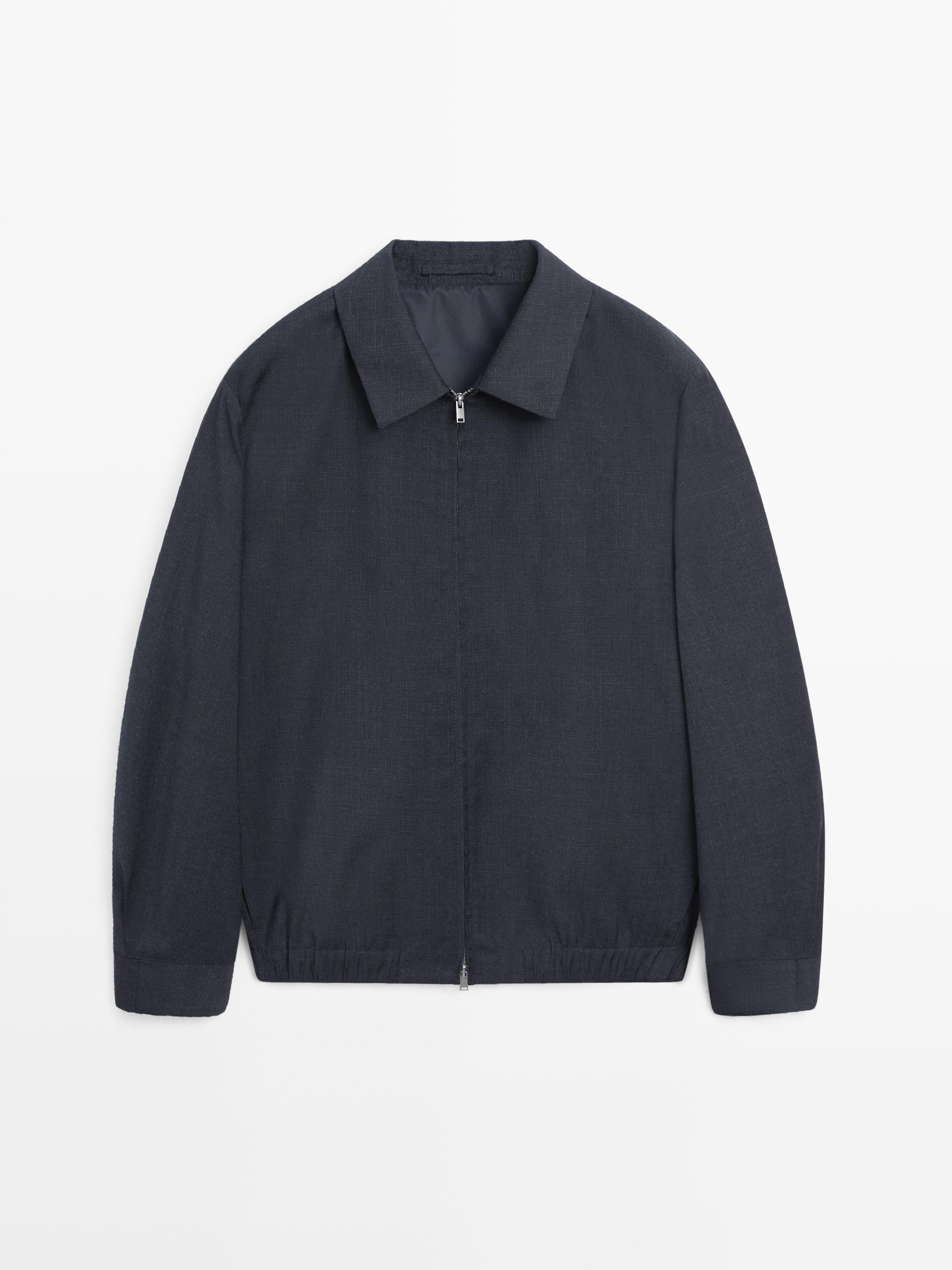Blouson pied-de-poule laine