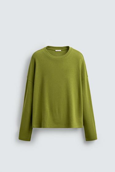 SUDADERA ALGODÓN - LINO - Pistacho de Zara